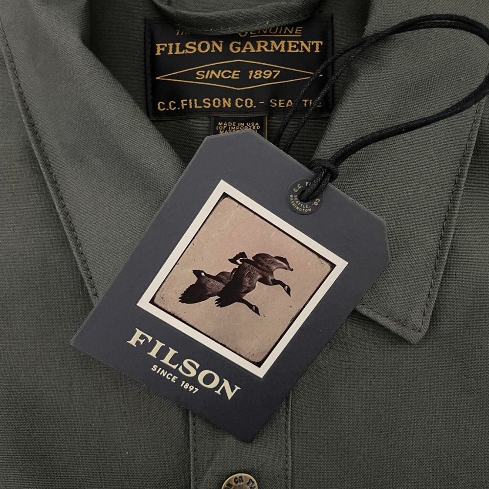 Filson Dry Tin Cloth Jac Shirt Otter Green Mens Jacket New! - Picture 2 of 6